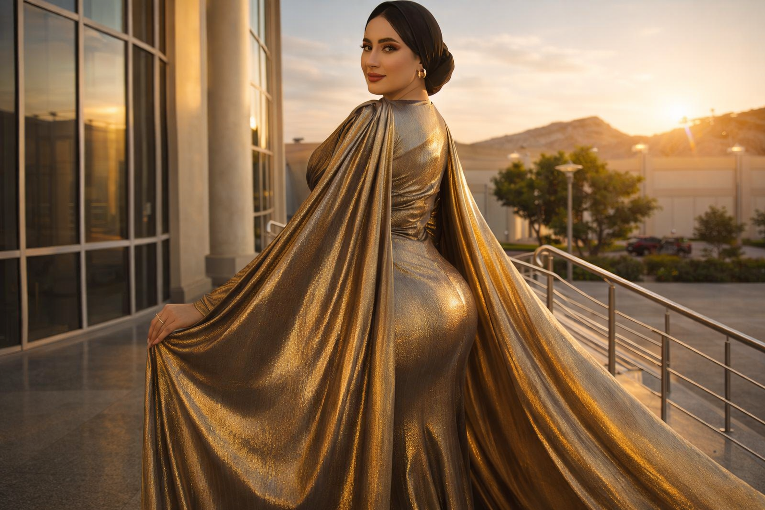 Metallic Gold Gown Trend 2026 elegant evening fashion look