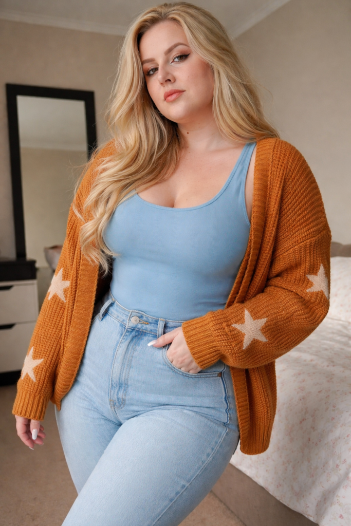 Light Blue Jeans Outfit Ideas for Curvy Women – Flattering & Stylish 2026 Looks 2 im1