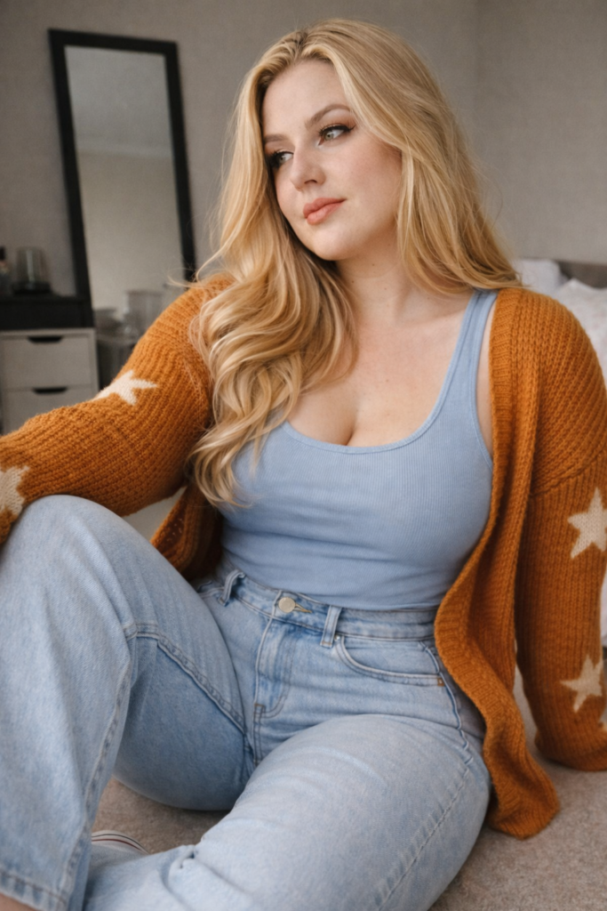Light Blue Jeans Outfit Ideas for Curvy Women – Flattering & Stylish 2026 Looks 10 im9
