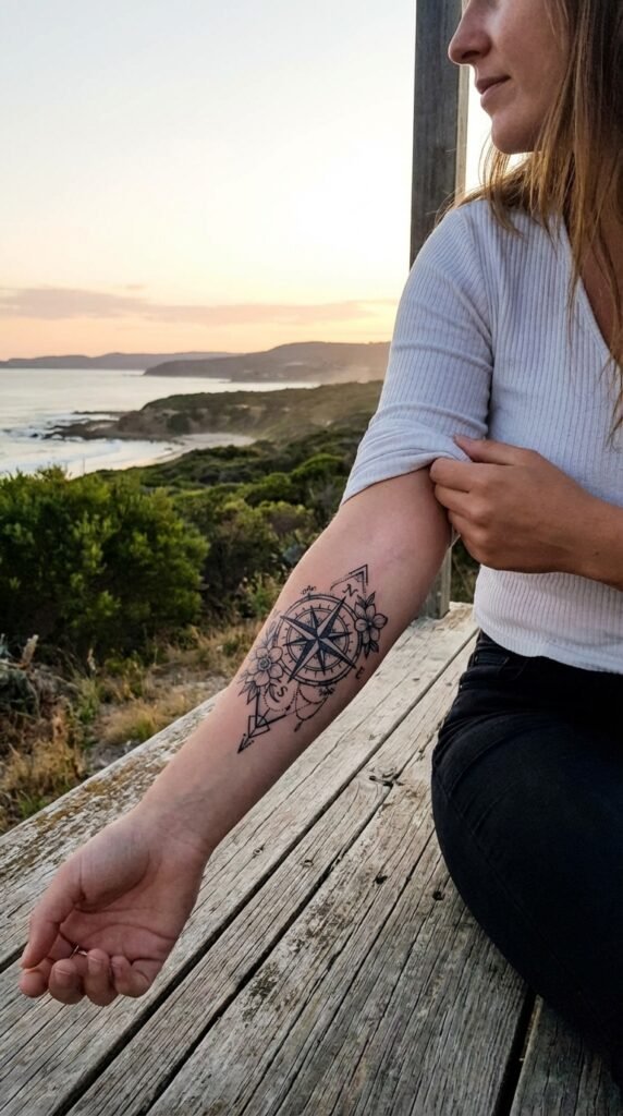 35 Elegant Tattoo Ideas for Women – Meaning & Best Placement Guide 19 Compass tattoo women f7b0483b53