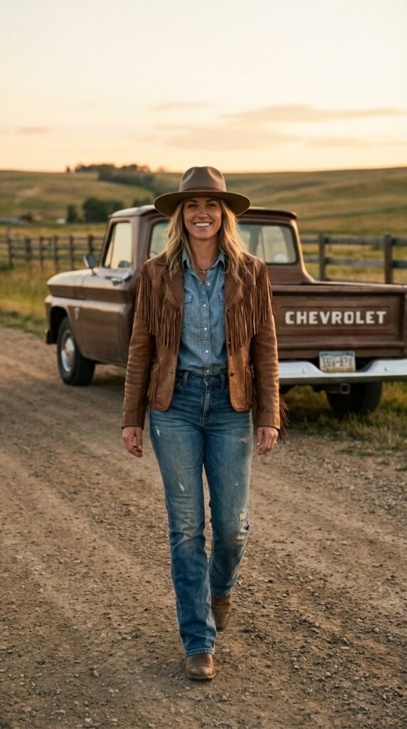 Modern Country Girl Fashion Style 2026 – Casual Western Outfit Guide for Women 10 Cowgirl walking toward camera c685839c1b