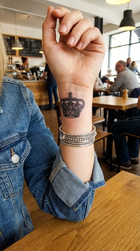 35 Elegant Tattoo Ideas for Women – Meaning & Best Placement Guide 17 Crown tattoo wmen abeecde047