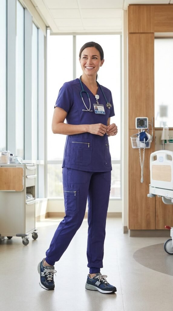 Nurse Scrubs Fashion 2026: Stylish Medical Uniform Trends for Women 4 Female nurse in medical scrubs 0deb661da9