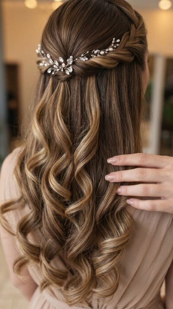 Elegant Half-Up Half-Down Hairstyle 2026 – Soft Glam Hair Trend Guide for Women 5 Hair detail nude 202603261336