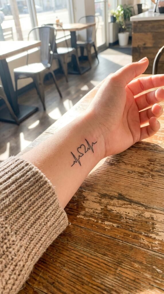 35 Elegant Tattoo Ideas for Women – Meaning & Best Placement Guide 26 Heartbeat tattoo women dd00a51219