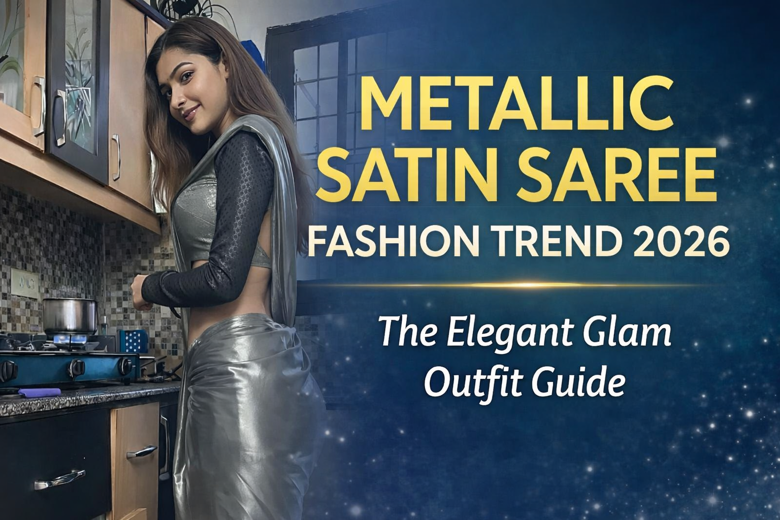 Metallic Satin Saree Fashion Trend 2026 – Elegant Glam Outfit Guide
