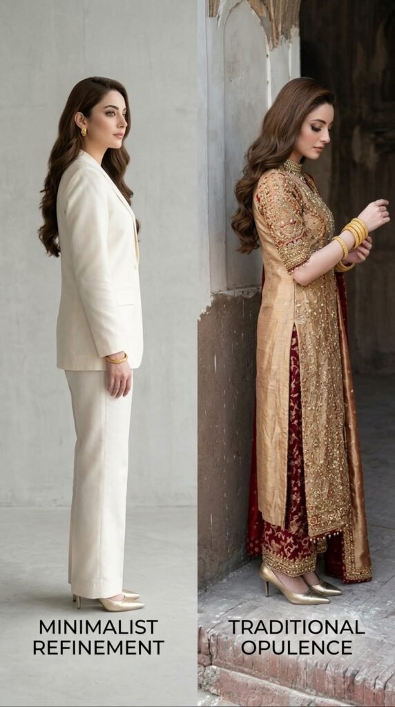 Royal Maroon and Gold Traditional Outfit Ideas 2026 – Luxury Wedding & Eid Looks 10 Model in two 202603251213