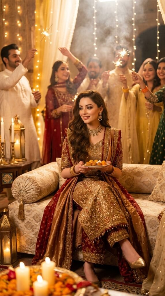 Royal Maroon and Gold Traditional Outfit Ideas 2026 – Luxury Wedding & Eid Looks 8 Model smiling in 202603251212