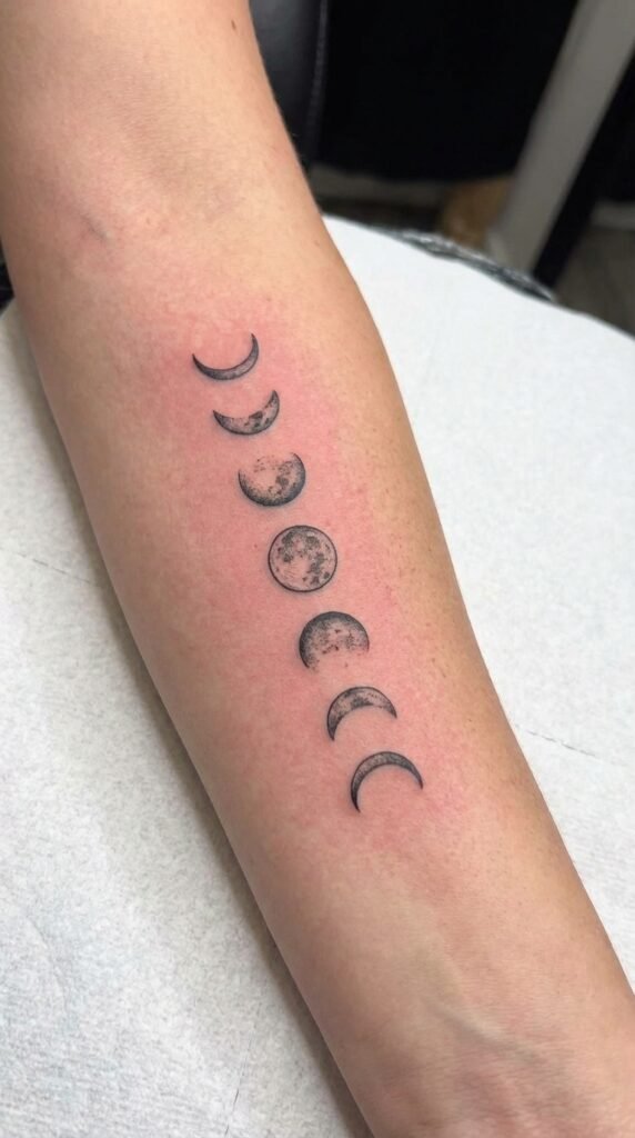 35 Elegant Tattoo Ideas for Women – Meaning & Best Placement Guide 34 Moon phase tattoo 185df5ca45