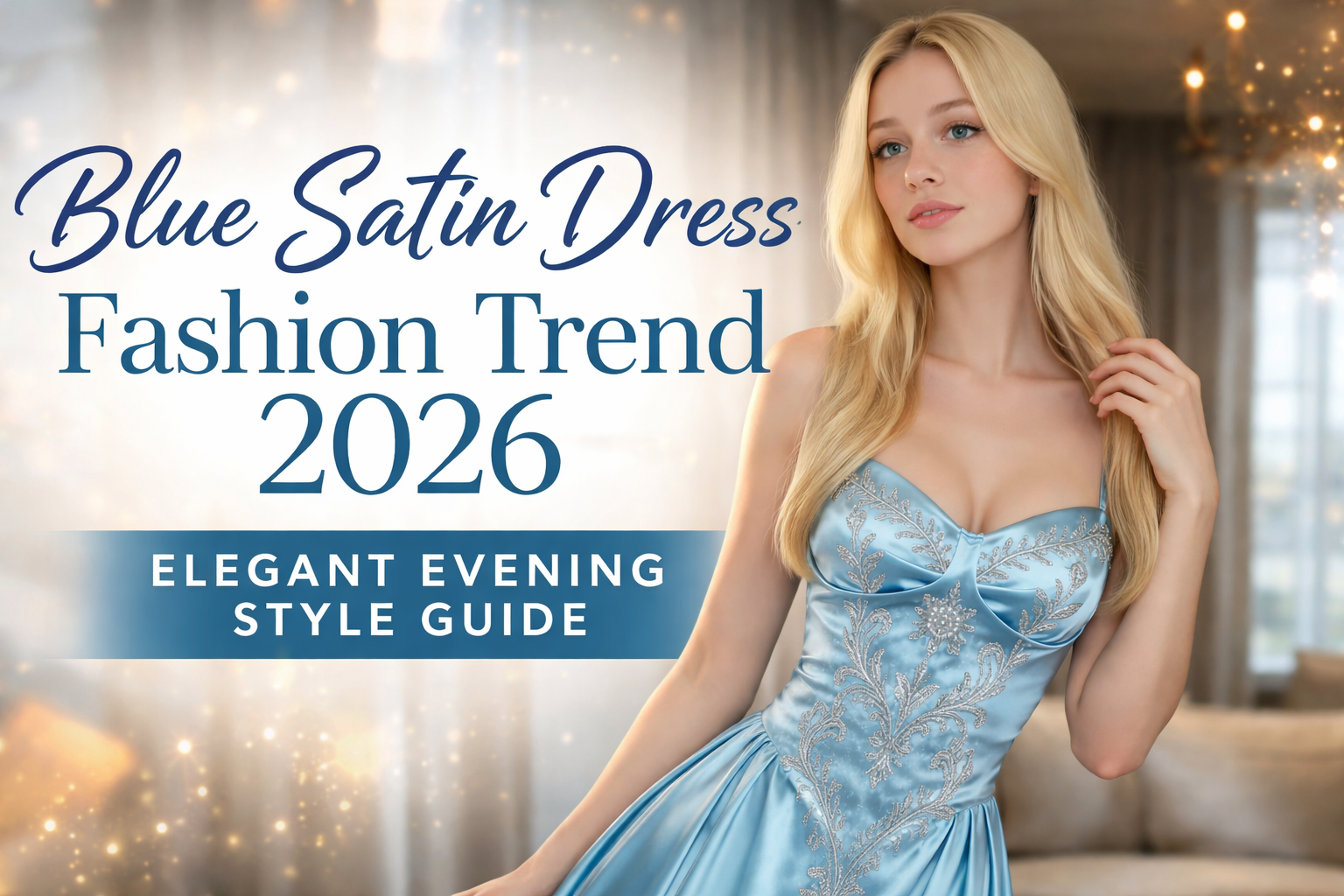 Blue Satin Dress Fashion Trend 2026