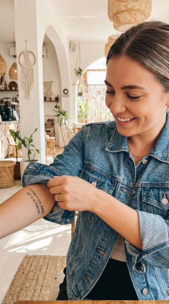 35 Elegant Tattoo Ideas for Women – Meaning & Best Placement Guide 16 Quote tattoo women cc30489bf2