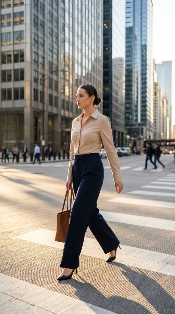 Career Fair Outfit Ideas for Women 2026 – Professional Business Casual Style 5 Ultrarealistic fashion photo of a young profession 7764808df9