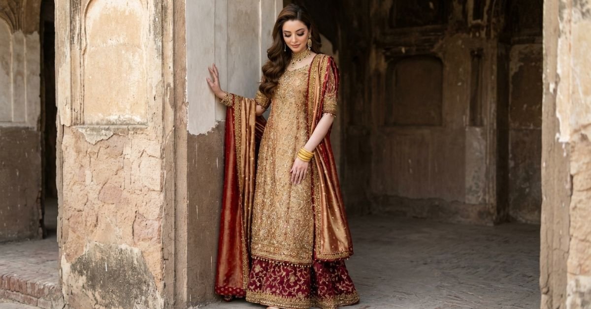 Royal Maroon and Gold Traditional Outfit Ideas 2026 – Luxury Wedding & Eid Looks