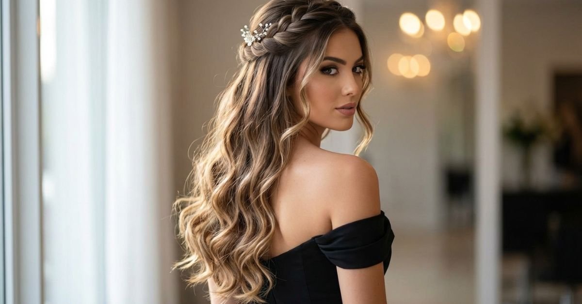 Elegant Half-Up Half-Down Hairstyle 2026 – Soft Glam Hair Trend Guide for Women