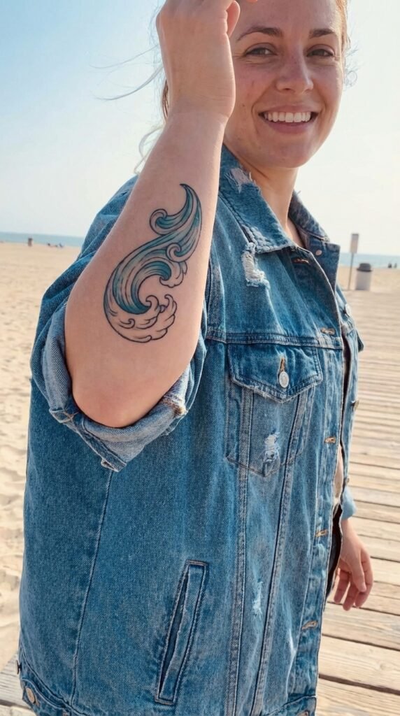 35 Elegant Tattoo Ideas for Women – Meaning & Best Placement Guide 29 Wave tattoo women d674b6239f