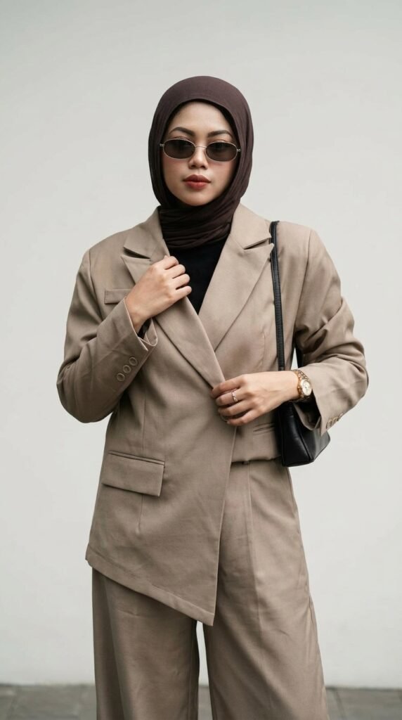 Minimalist Power Dressing for Women 2026 – Neutral Outfit Guide 6 Woman adjusting blazer 202603271816