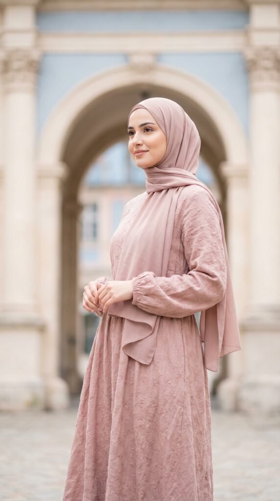Woman in maxi dress hijab d221601c2e