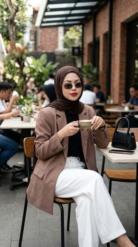 Minimalist Power Dressing for Women 2026 – Neutral Outfit Guide 5 Woman sitting at 202603271816 1