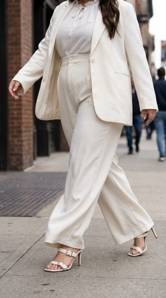 Minimalist Power Dressing for Women 2026 – Elegant Outfit Guide 11 Woman walking wide leg 202603231239