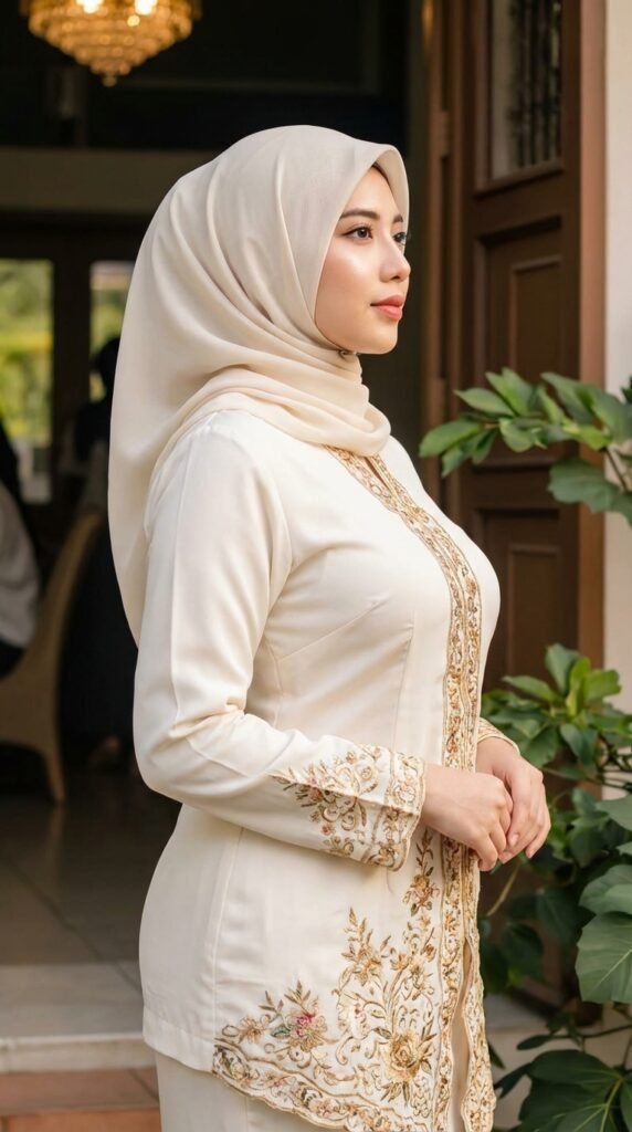 Woman wearing baju kebaya hijab 2f647fc138