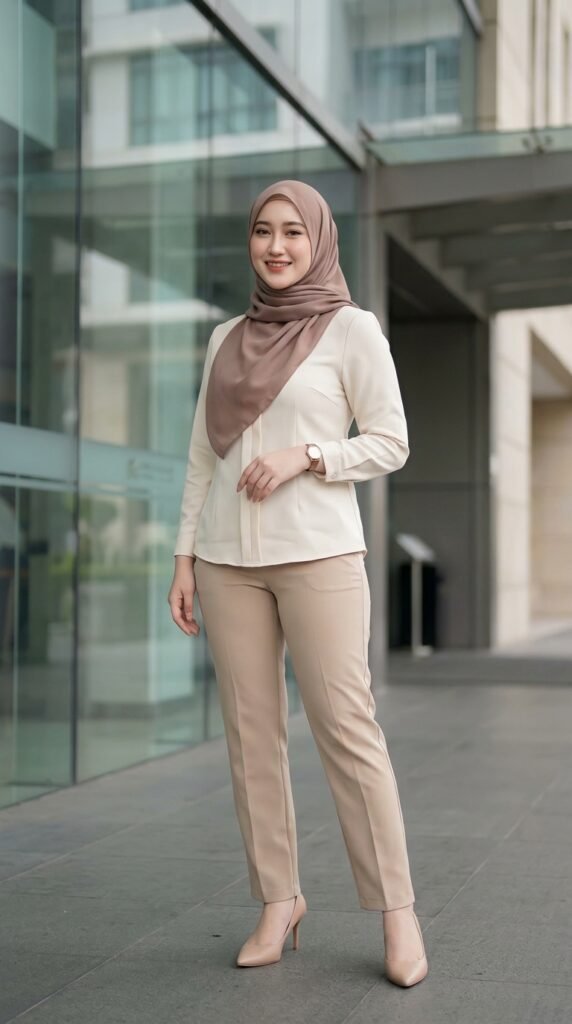 Modern Hijab Casual Style in Malaysia 2026 – Trend Guide 5 Woman wearing hijab in office abe898290c