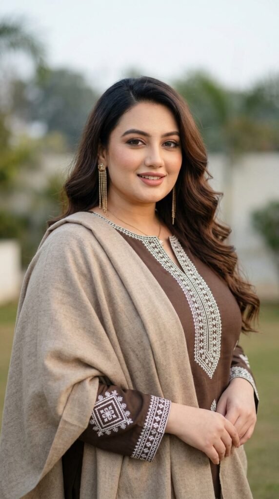 Woman wearing kurta shawl 0f4e600eea