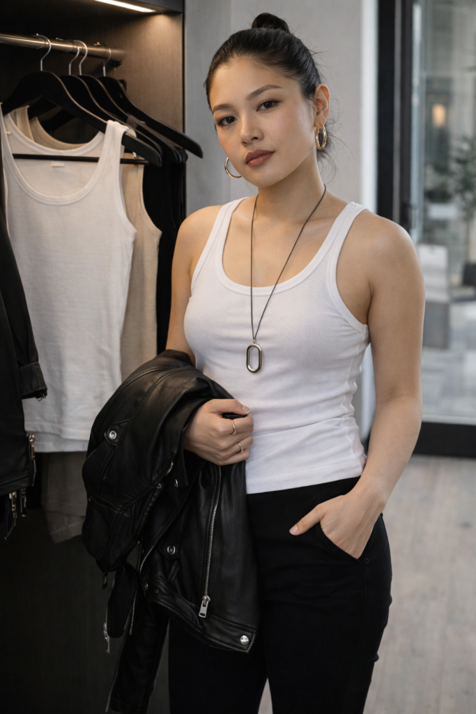 Minimalist Street Style for Women 2026: Black Leather Jacket Outfit Guide 11 368d0956 3a63 4b6f b56e 461fd9e3de3e