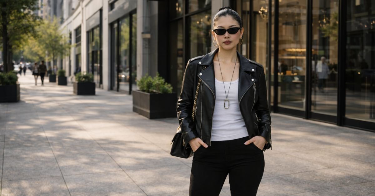 Minimalist Street Style for Women 2026: Black Leather Jacket Outfit Guide