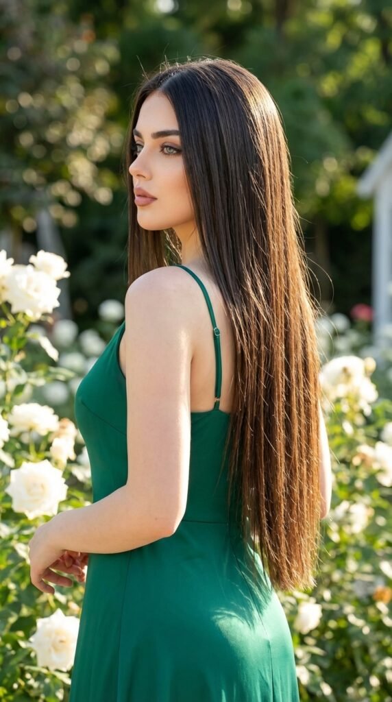 Emerald Green Dress Styling Guide 2026 – Elegant Luxury Look 8 Woman showing long 202604020048