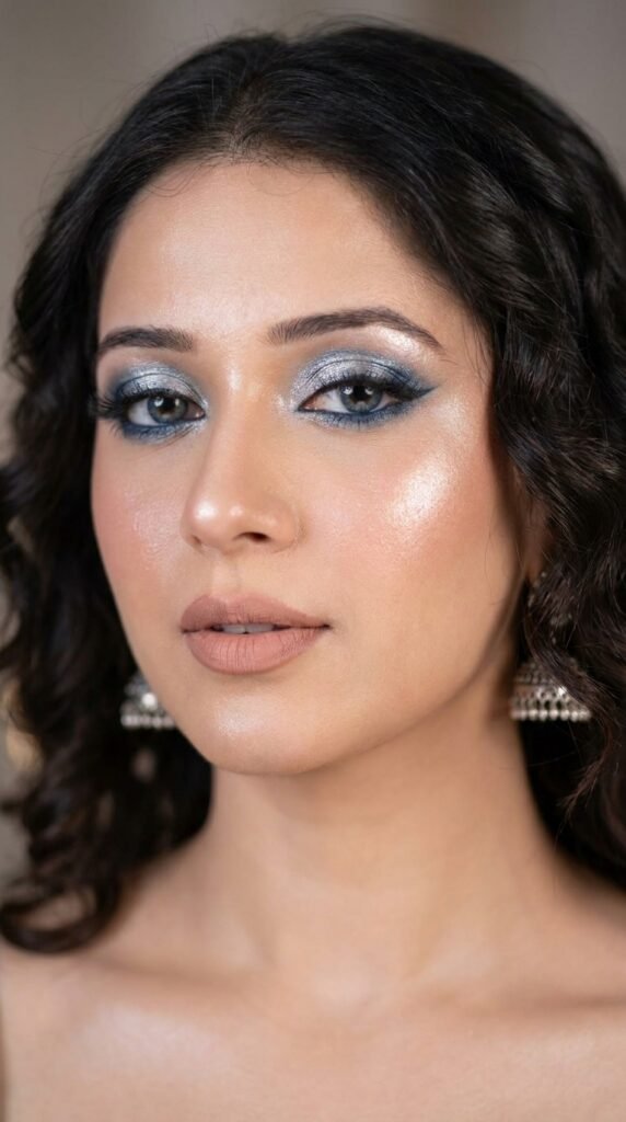 Model face metallic eye makeup 202605161613