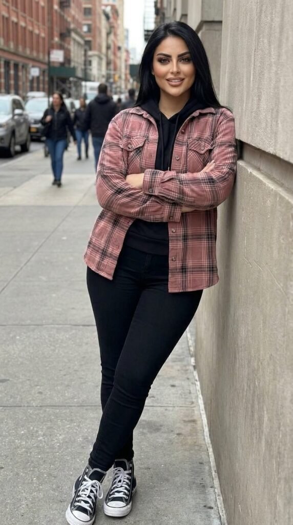 Model leaning against wall 202605150208