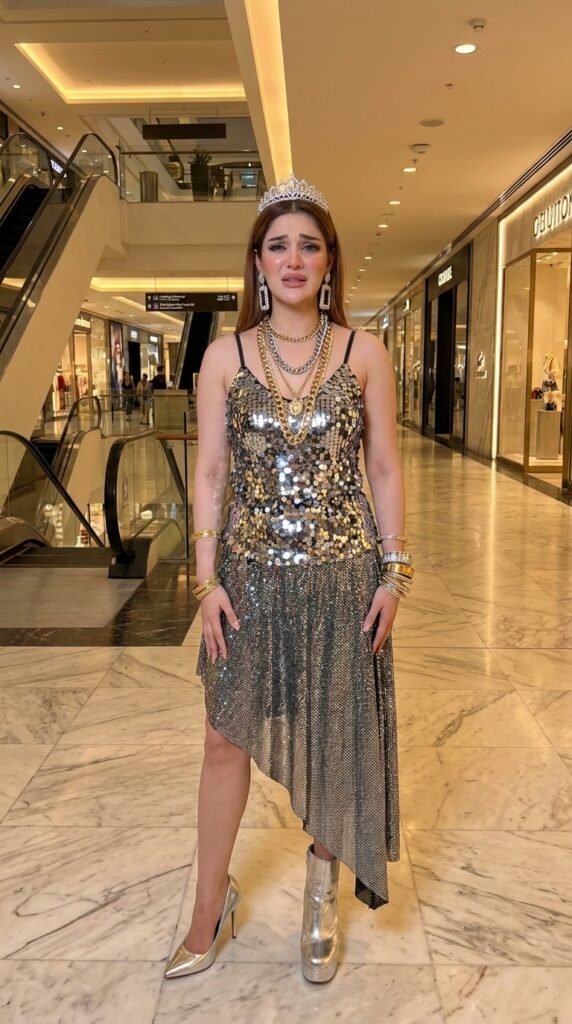 Golden Glamour: Metallic Gown Fashion Trends in 2026 9 Model wearing glittery outfit ac… 202605171824