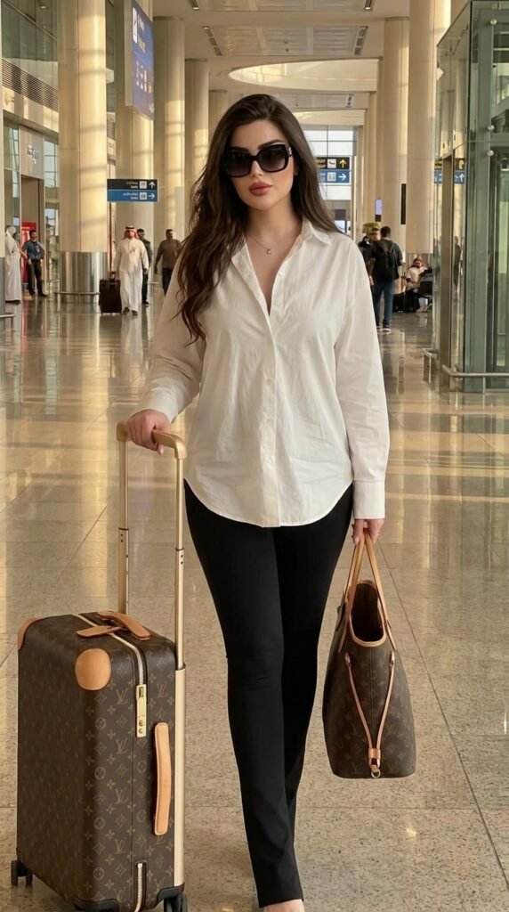 Model with handbag and luggage 202605172347