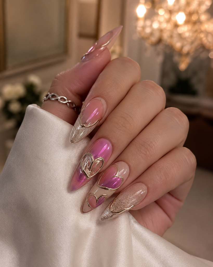 Pink Chrome Heart Nail Designs: Elegant 3D Nail Art Ideas 8 6245fb7b e7a9 4811 9eea ed1491408319