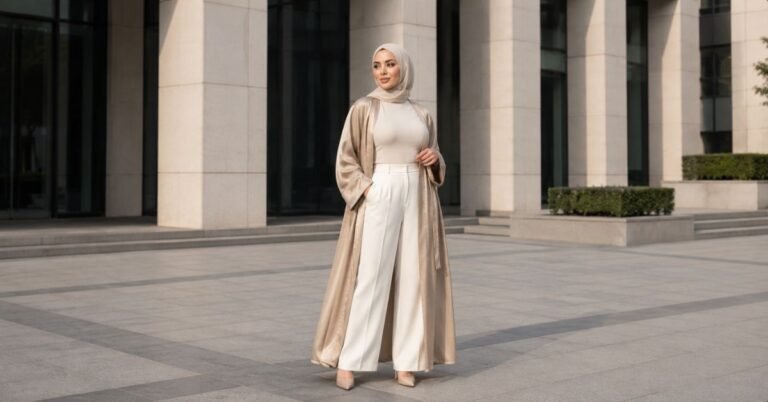 Champagne Satin Abaya Outfit Ideas for Elegant Modest Fashion