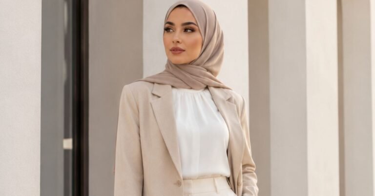 Beige Blazer Hijab Outfit Ideas for Classy Modest Style Guide