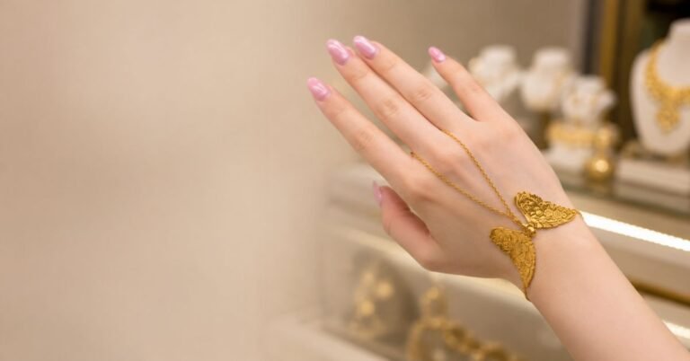 Gold Hand Chain Bracelet Ideas: Elegant Hathphool Jewelry Style