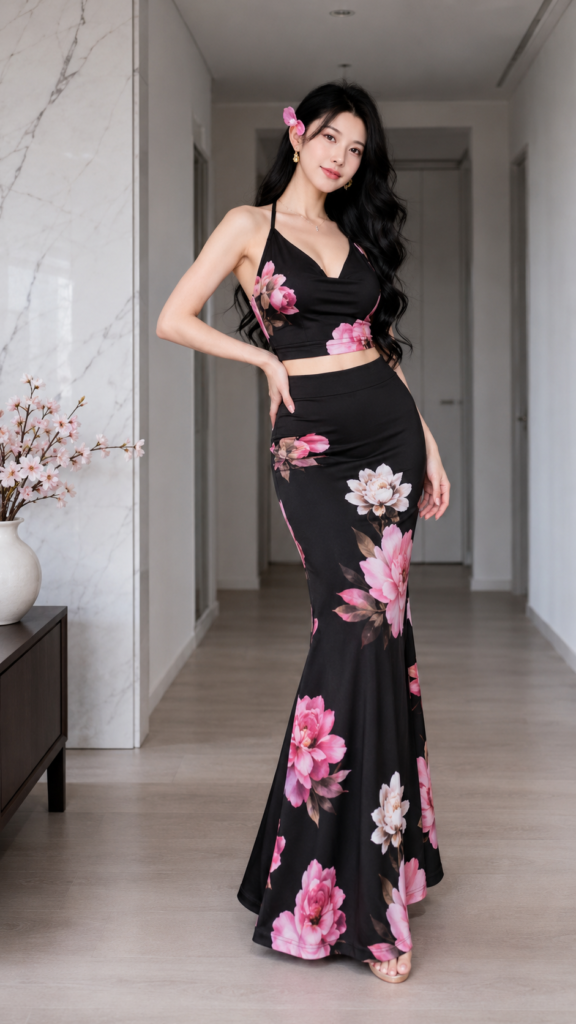 Black Floral Two-Piece Maxi Skirt Set Outfit Ideas for Summer 2026 5 f5bfae08 4471 4bab a656 a73cb099c89c