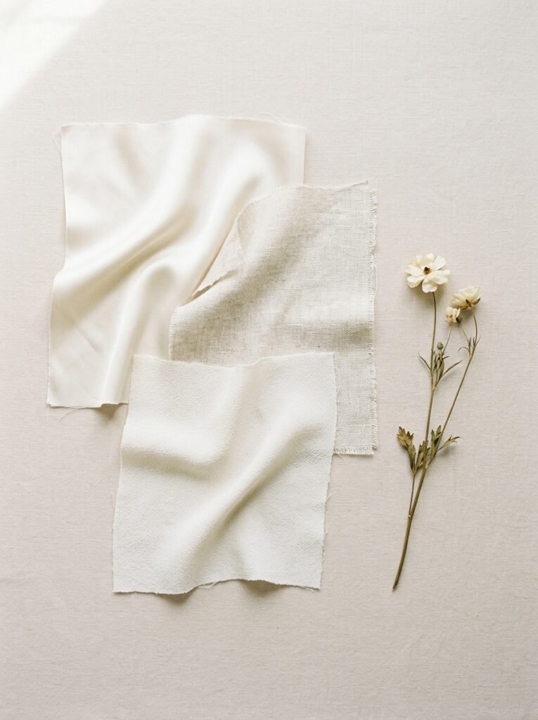 Fabric swatches with dried flower 202607181755