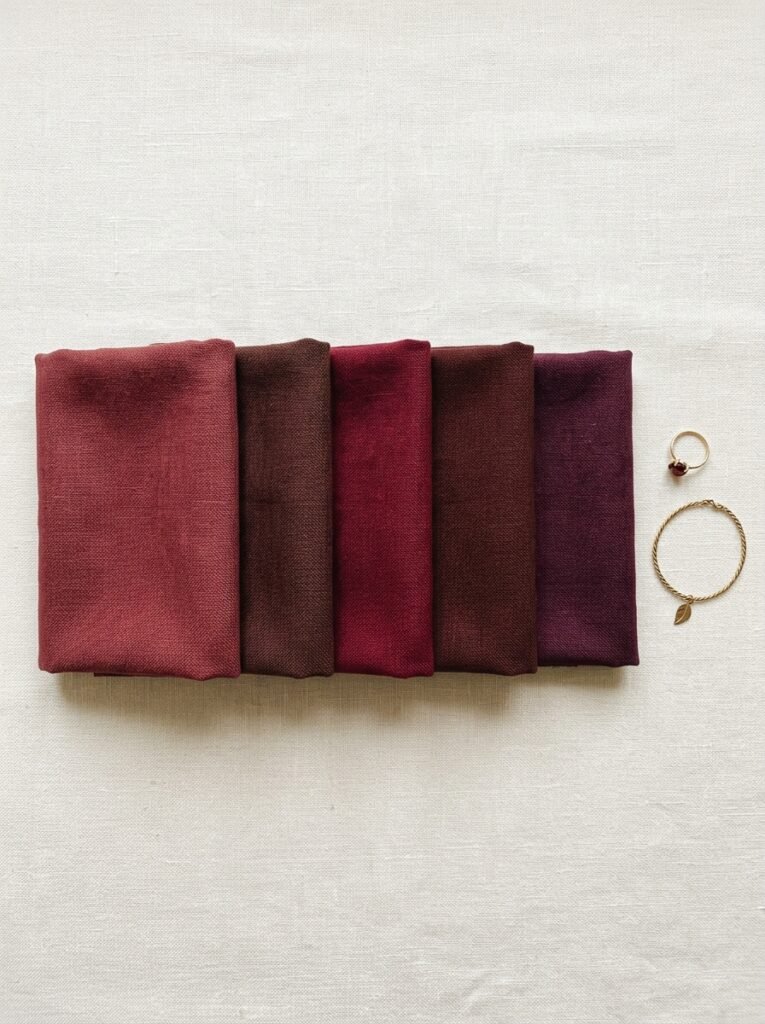 Burgundy Outfit Ideas for Women 2026: Fall's It Color 2 Five fabric swatches gradient ba… 202607131522