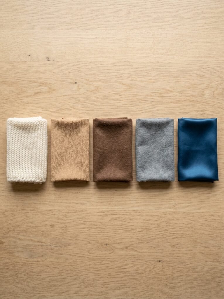 Autumn Winter 2026 Color Trends: Pantone's 15 Key Shades 3 Five folded fabric squares row 202607151548