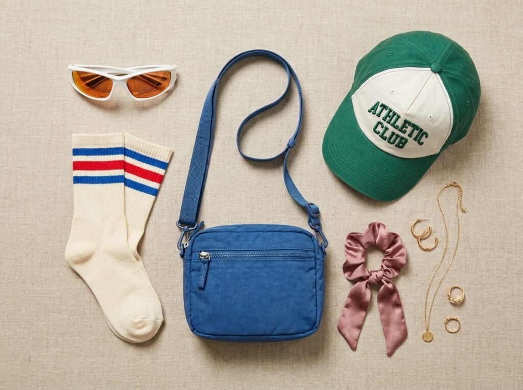 Flat lay of jersey outfit accessories on 202607021407