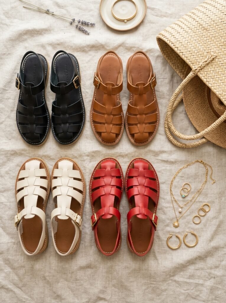 Four pairs fisherman sandals props 202607071423