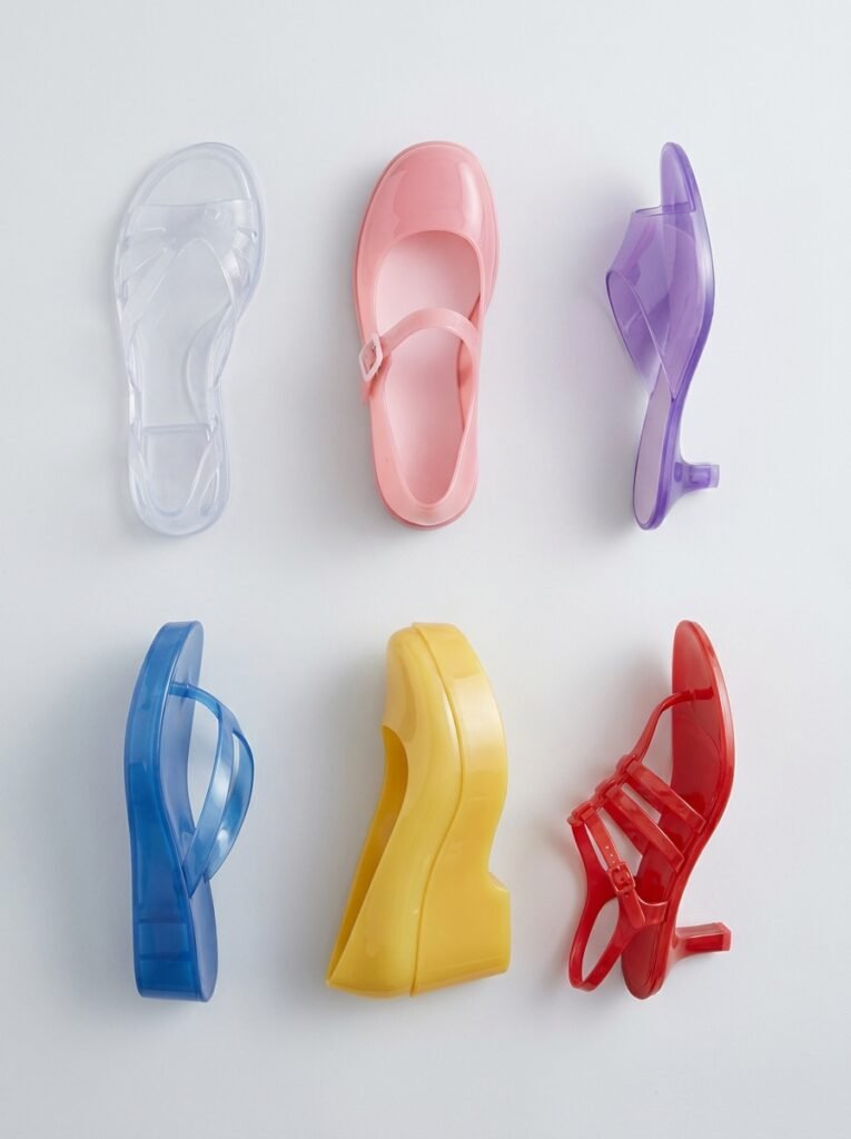Six jelly shoe silhouettes studio 202607031501