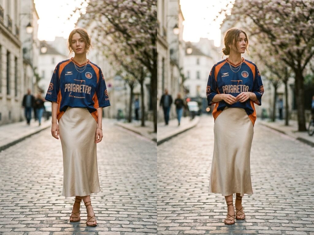 Soft romantic street style photo of 202607021407
