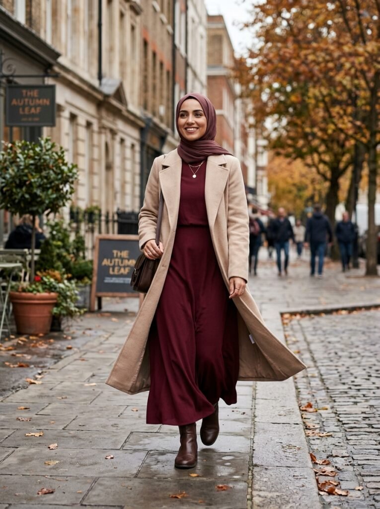 Burgundy Outfit Ideas: Fall 2026's Color of the Season 6 Woman in burgundy maxi dress 202607111751