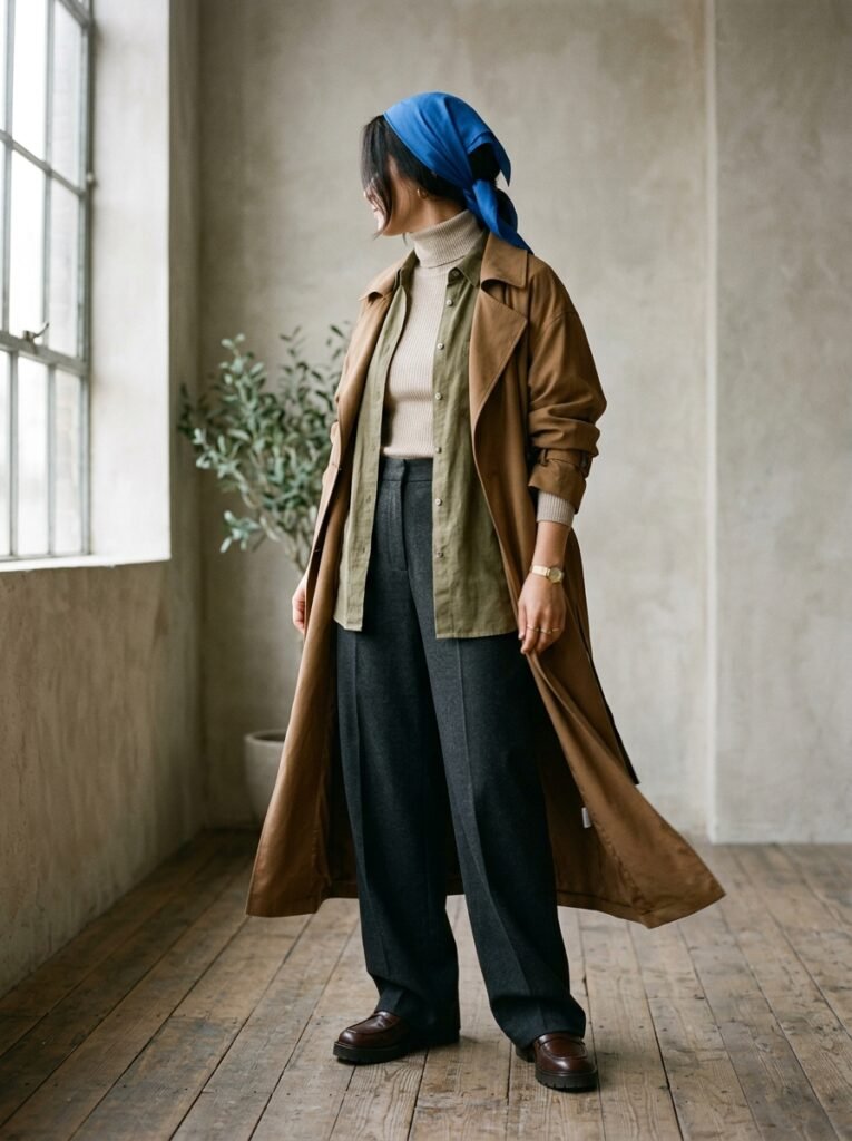 Modest Fashion Autumn Winter 2026: The Runway Went Long 5 Woman in layered autumn outfit 202607161701