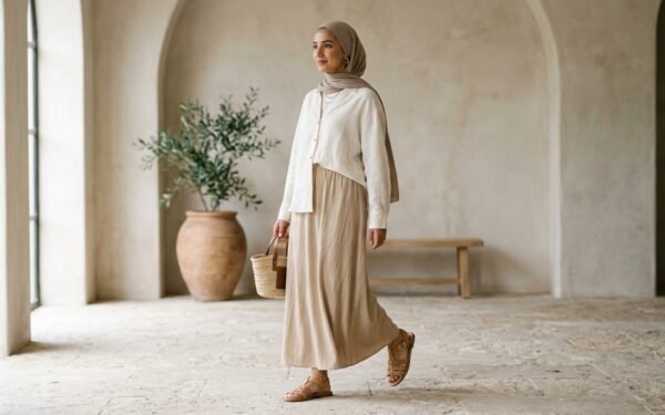 Fisherman sandals outfit ideas 2026 — tan sandals with jeans and a white blouse