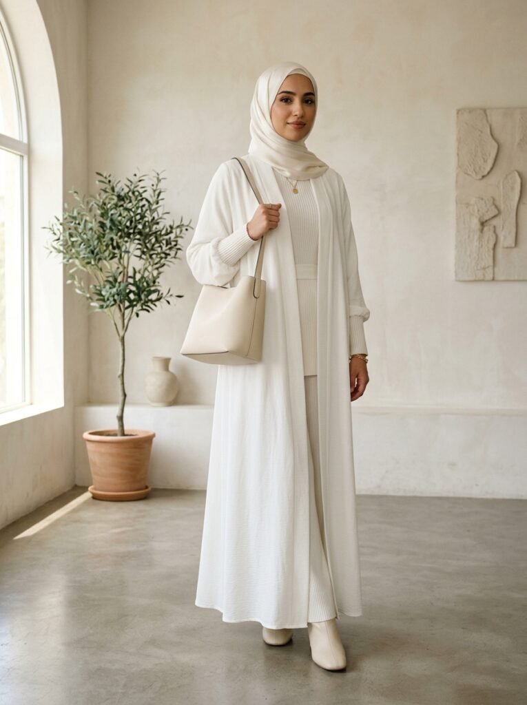 Woman in white outfit standing 202607181755