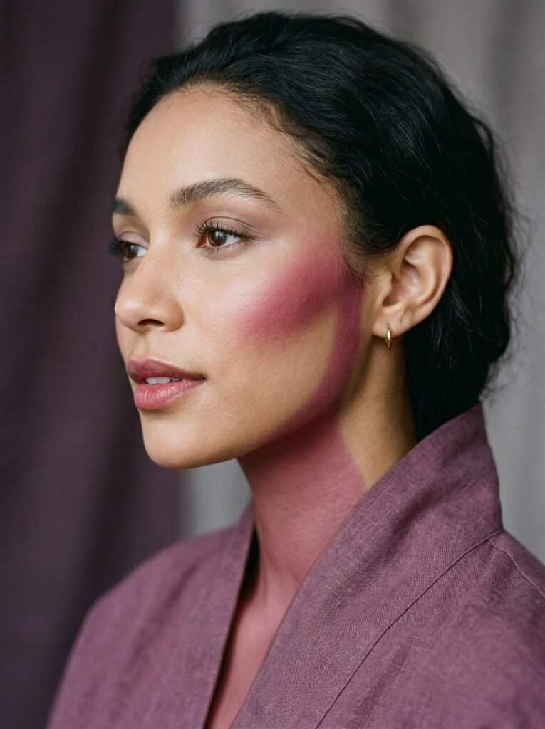 Fall 2026 Makeup Trends: What Works With Hijab 4 Beauty portrait with plum fabric 202608070031